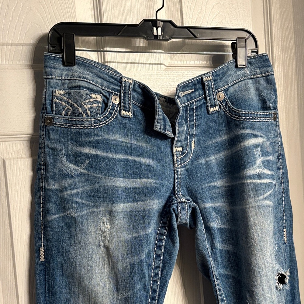 Big Star Blue Distressed Boyfriend Jeans